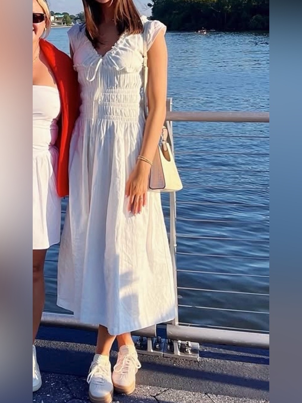 White Smocked Maxi Dress